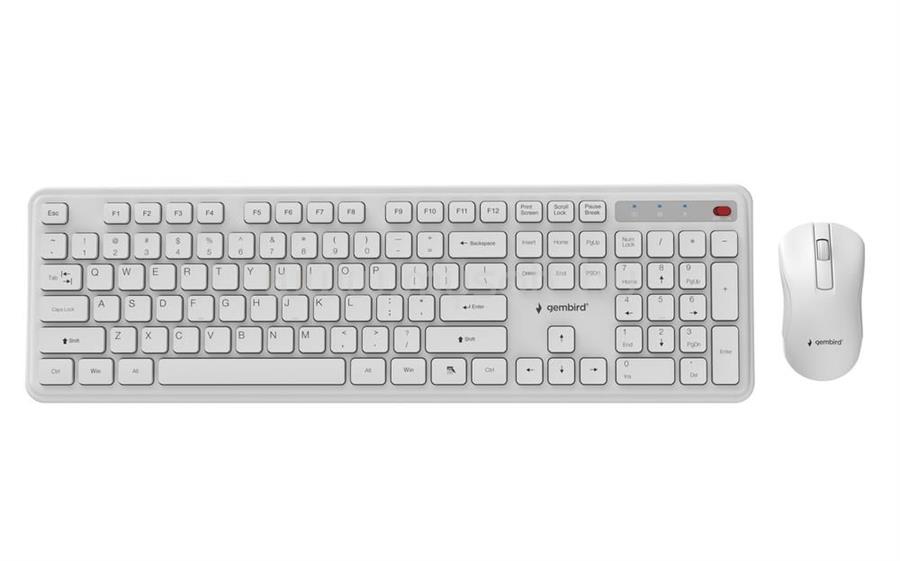 GEMBIRD KBS-WPS-01 Slim Pro Business Wireless Keyboard Combo White US
