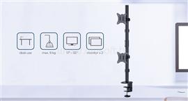 GEMBIRD MA-D2-02 Adjustable 2-display vertical desk mount 17