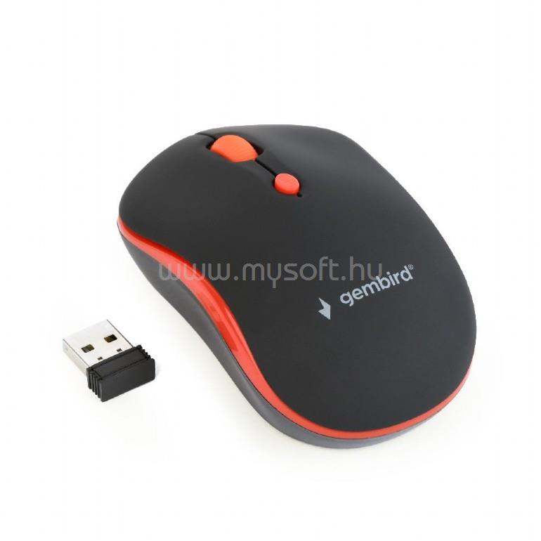 GEMBIRD MUSW-4B-03-R optikai vezeték nélküli egér (fekete-piros)