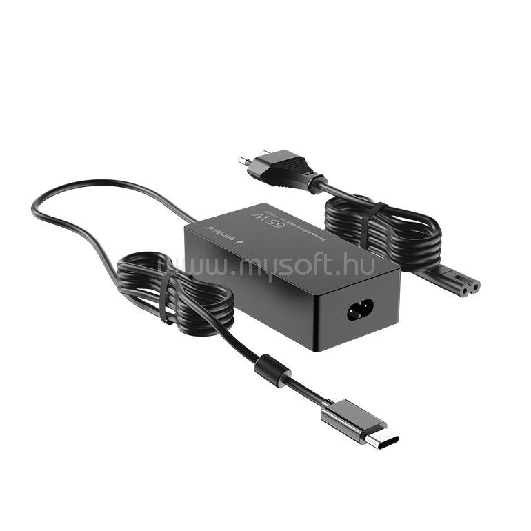 GEMBIRD NPA-AC-PDQC65-01 65 W PowerDelivery GaN USB Type-C fast charger Black