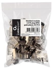 GEMBIRD PLUG6SP/50 shielded modular LAN plug 30u set of 50 pcs solid and stranded PLUG6SP/50 small