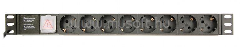 GEMBIRD EG-PDU-014-C14 8db villásdugó CEE 7/3 (EU) rack elosztó 3m 1U (fekete)
