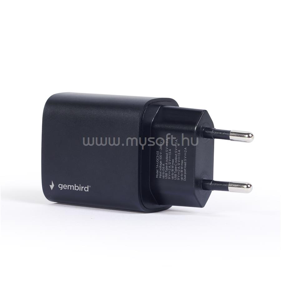 GEMBIRD TA-UQC3-03 USB Type-C 18W hálózati töltő