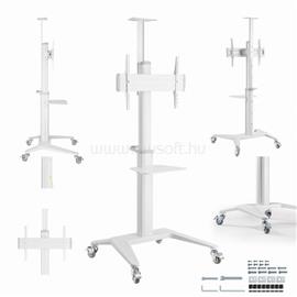 GEMBIRD TVS-70T-02-W Aluminum TV floor stand with caster wheels 37