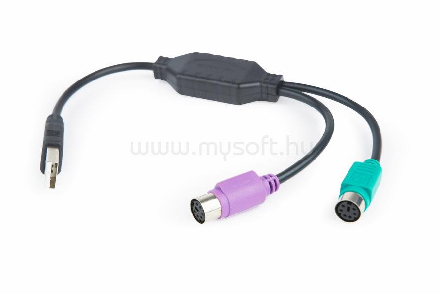 GEMBIRD UAPS12-BK USB to 2 ports PS/2 converter USB A plug/2 x MDIN 6F 30cm cable black