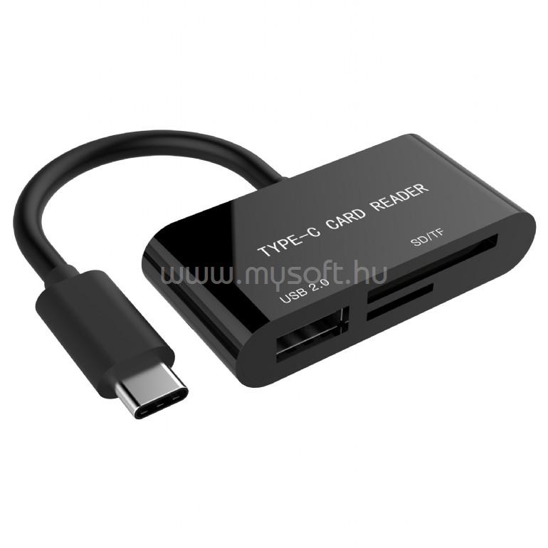 GEMBIRD UHB-CR3-02 compact USB Type-C SDXC combo card reader OTG black