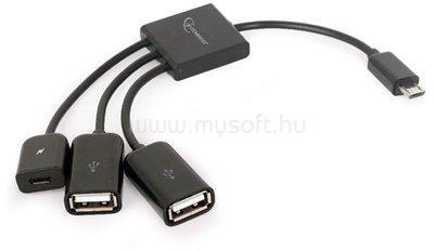 GEMBIRD UHB-OTG-02 cable Micro USB OTG BM -> 2x USB AF + micro BF 0.15m