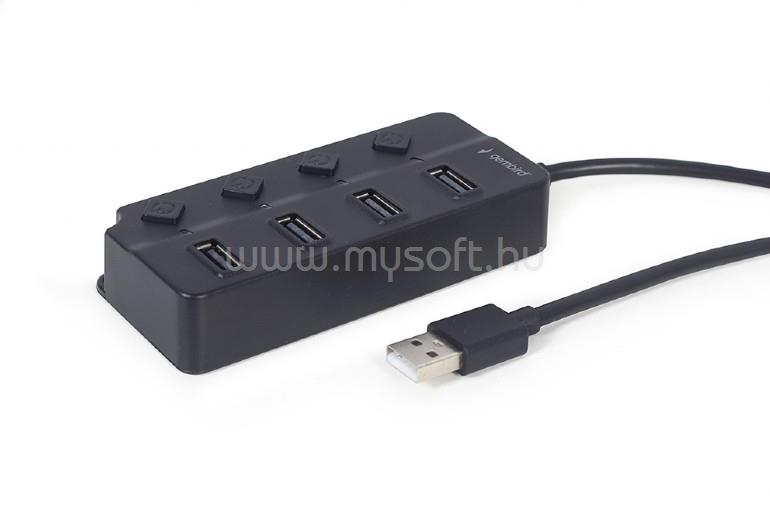 GEMBIRD UHB-U2P4P-01 USB HUB 4 Port with Switches (fekete)