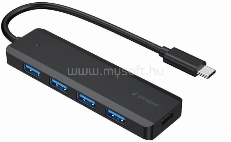 GEMBIRD UHB-U3P4P-01 USB 3.1 (Gen 1) powered 4-port hub with switches Black