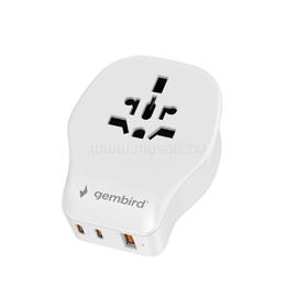 GEMBIRD Universal travel power adapter 20W White TPA-1A2C20-02-W small