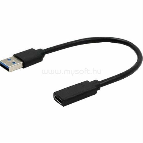 GEMBIRD USB 3.1 AM to Type-C female adapter cable, 10 cm, black