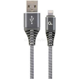 GEMBIRD USB-A 2.0 -> Lightning M/M adatkábel 1m Premium (szürke-fehér) CC-USB2B-AMLM-1M-WB2 small