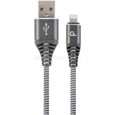 GEMBIRD USB-A 2.0 -> Lightning M/M adatkábel 1m Premium (szürke-fehér)