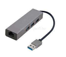 GEMBIRD USB Gigabit hálózati adapter 3 portos USB 3.0 Hub-bal (szürke) A-AMU3-LAN-01 small