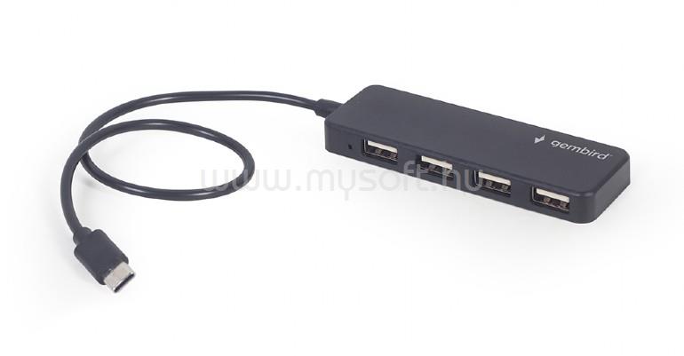 GEMBIRD USB HUB4 Port Type-C (fekete)