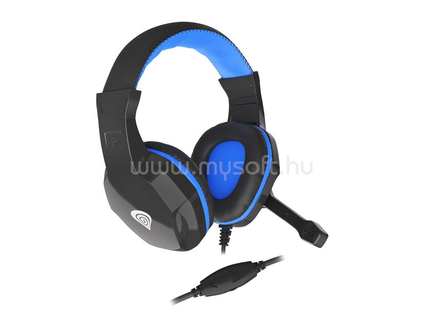 GENESIS Argon 100 vezetékes gamer headset (fekete-kék)