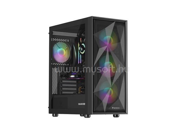 GENESIS Diaxid 605 ARGB fekete (táp nélküli) ablakos ATX ház