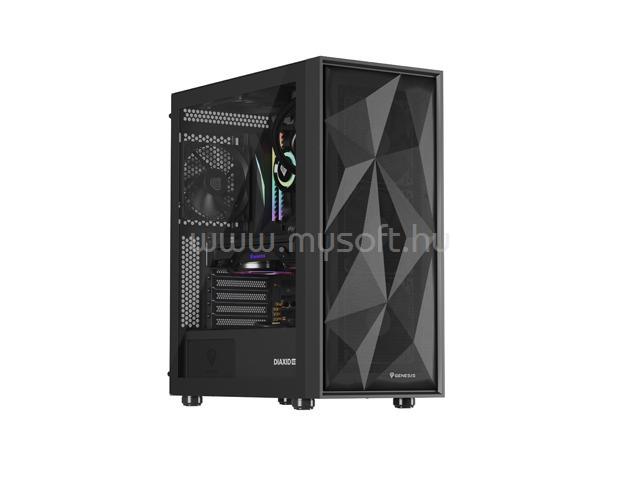 GENESIS Diaxid 605F fekete (táp nélküli) ablakos ATX ház