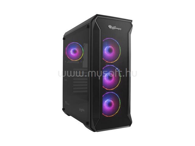 GENESIS Irid 505 ARGB fekete (táp nélküli) ablakos ATX ház