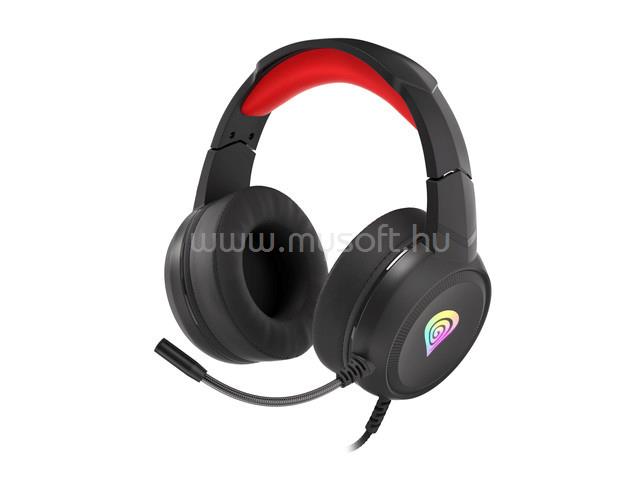 GENESIS Neon 200 RGB vezetékes gamer headset (fekete-piros)
