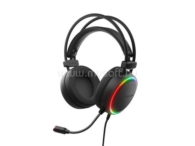 GENESIS Neon 613 G2 RGB megvilágításos USB vezetékes gamer headset (fekete)