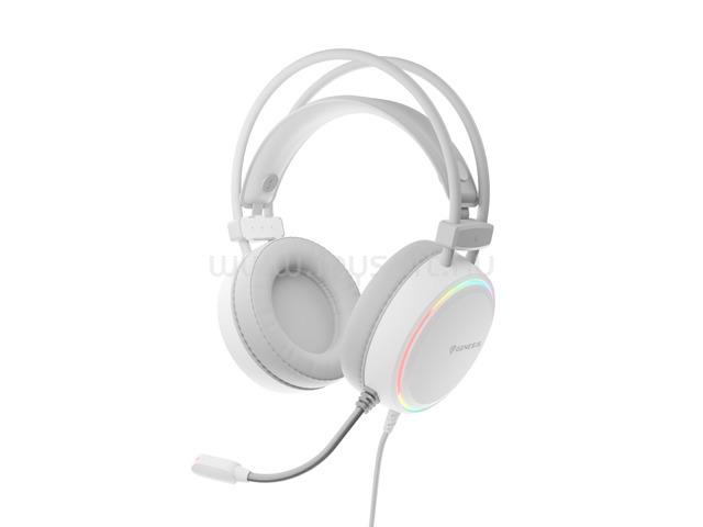 GENESIS Neon 613 RGB vezetékes gamer headset (fehér)
