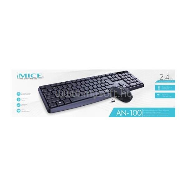 IMICE AN-100 Billentyűzet/Egér WIRELESS, HU (fekete)
