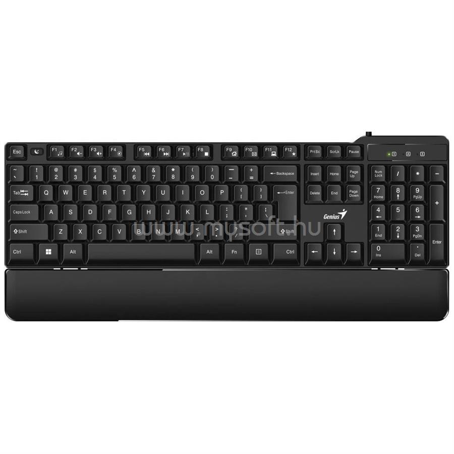 GENIUS KB-100XP Smart csuklótámaszos vezetékes billentyűzet (magyar, fekete)