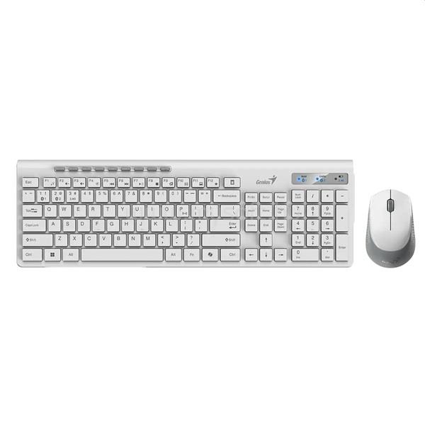 GENIUS SlimStar 8230 vezeték nélküli billentyűzet + egér angol lokalizáció (fehér)