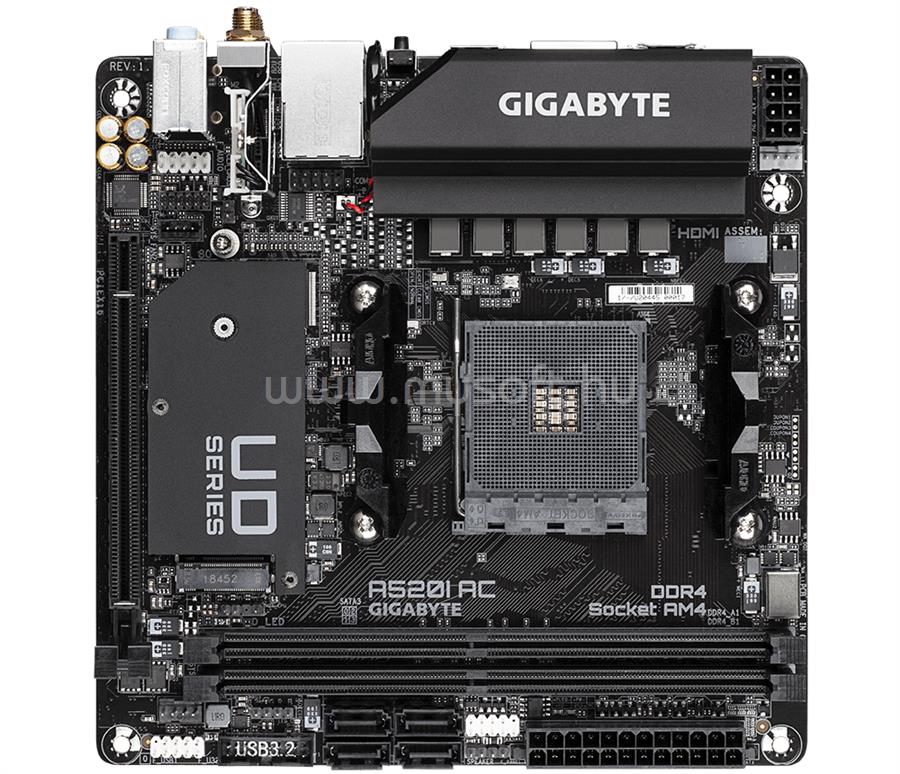 GIGABYTE alaplap A520I AC (AM4, mini-ITX)