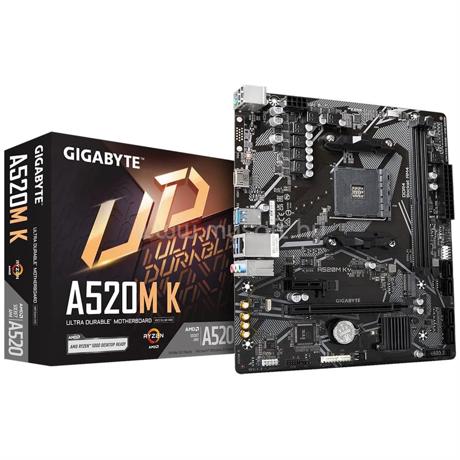 GIGABYTE alaplap A520M K (AM4, mATX)