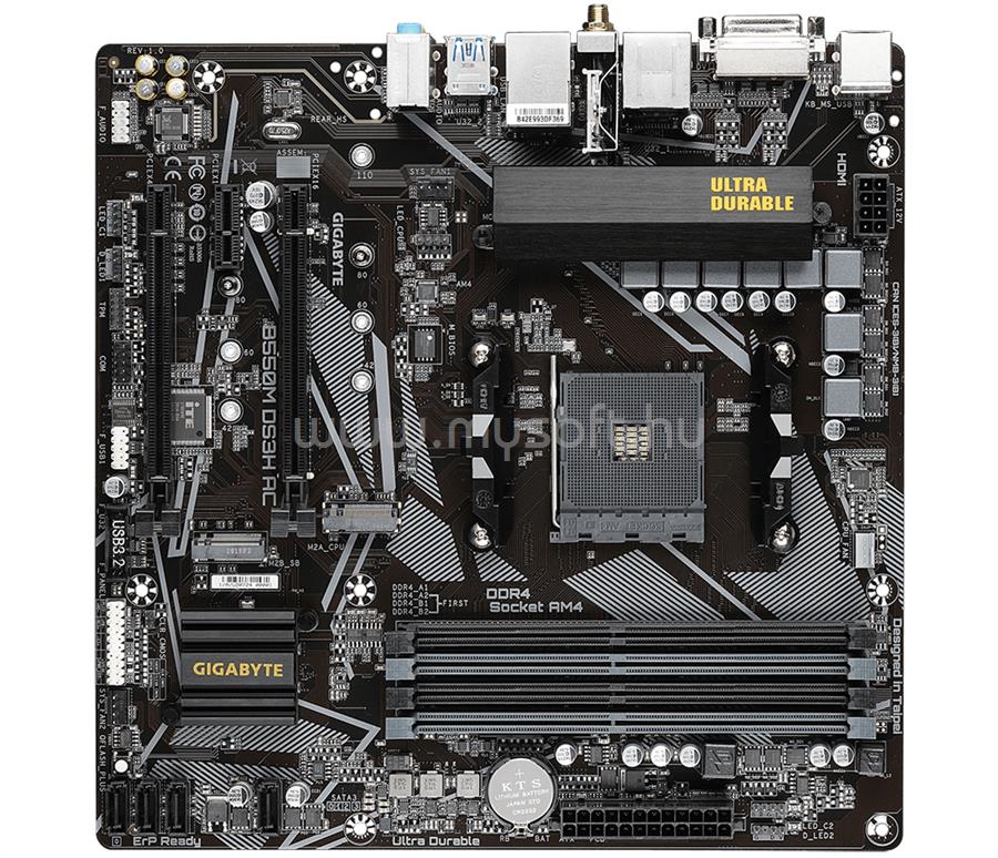 GIGABYTE alaplap B550M DS3H AC (AM4, mATX)