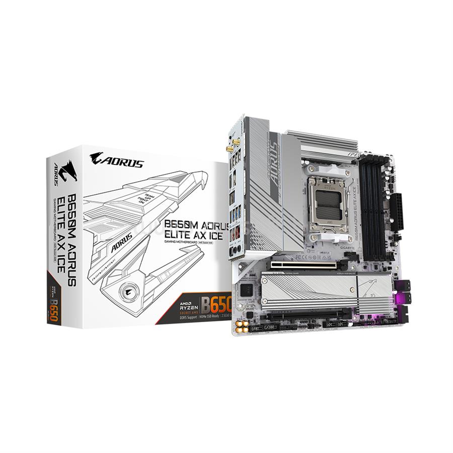 GIGABYTE alaplap B650E AORUS ELITE X ICE (AM5, mATX)