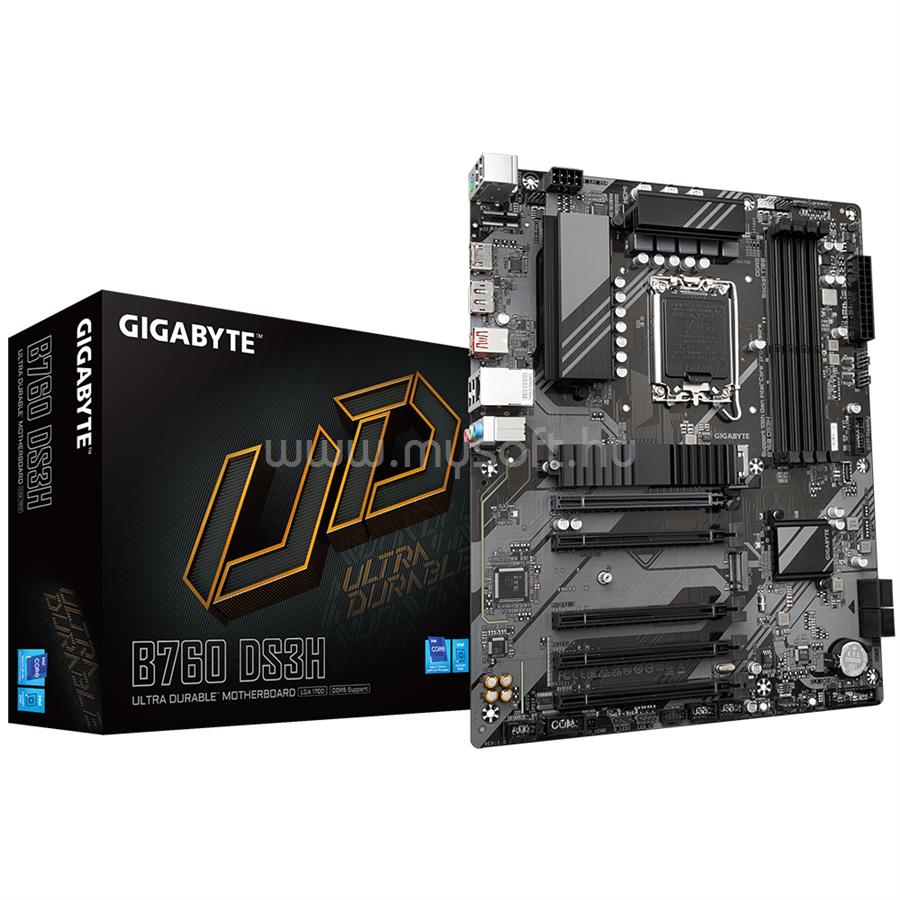 GIGABYTE alaplap B760 DS3H (LGA1700, ATX)