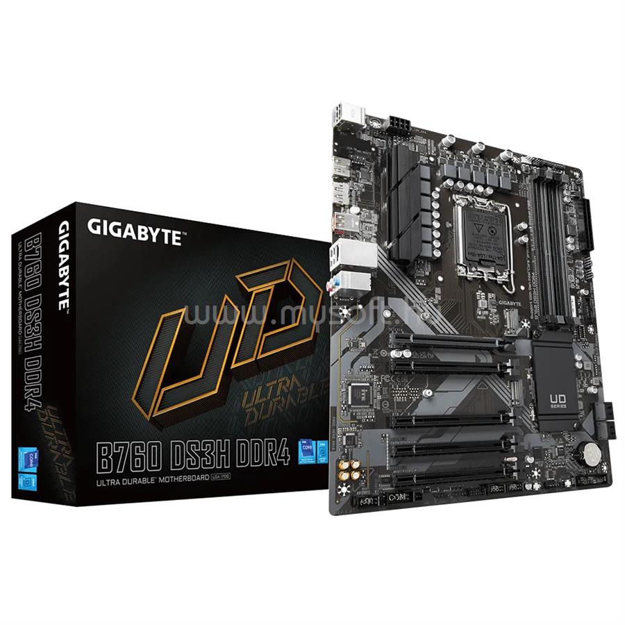 GIGABYTE alaplap B760 DS3H DDR4 (LGA1700, ATX)