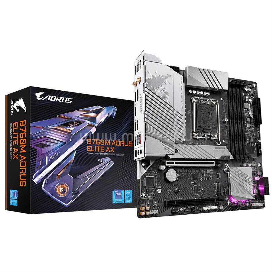 GIGABYTE alaplap B760M AORUS ELITE AX (LGA1700, mATX)