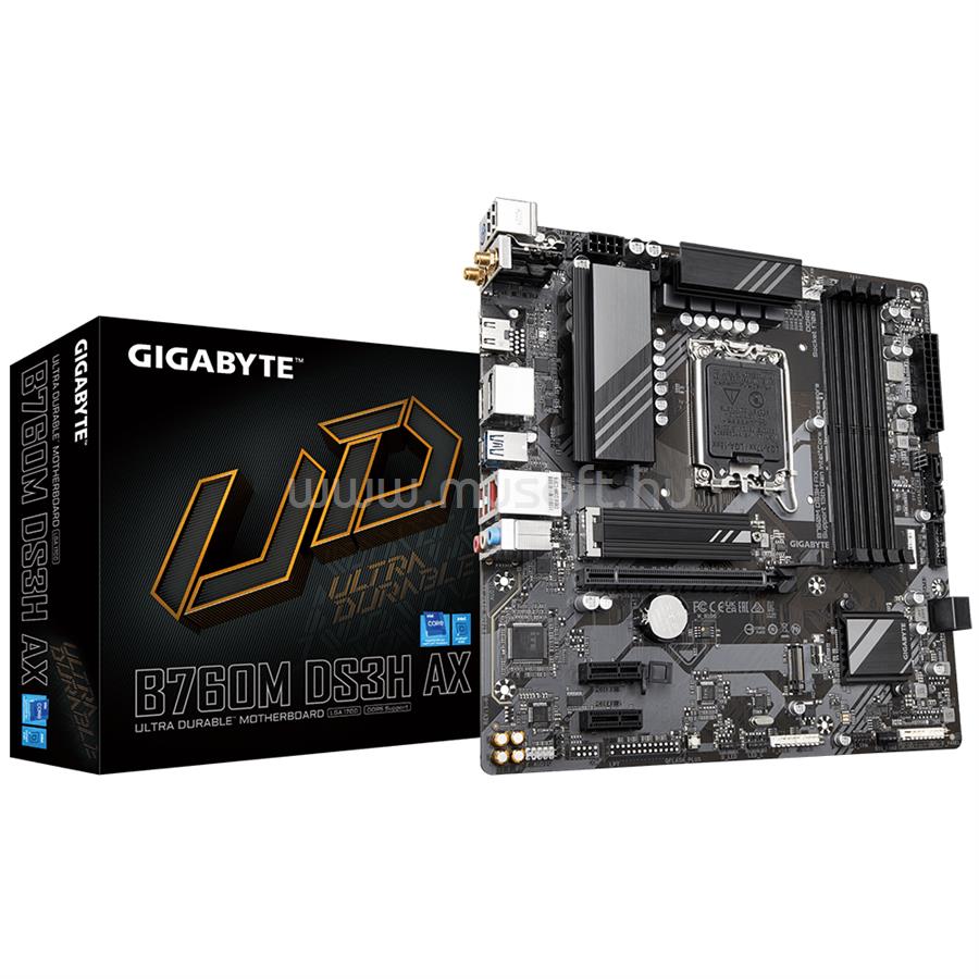 GIGABYTE alaplap B760M DS3H AX (LGA1700, mATX)