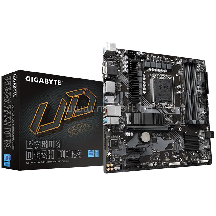 GIGABYTE alaplap B760M DS3H DDR4 (LGA1700, mATX)