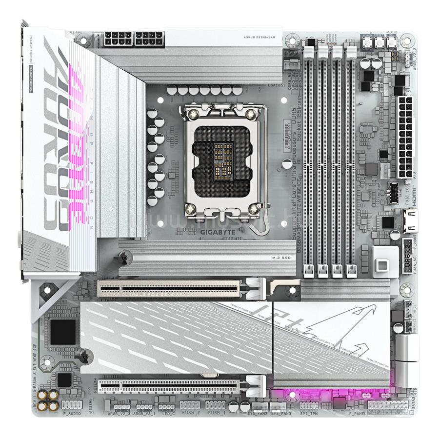 GIGABYTE alaplap B860M AORUS ELITE WIFI6E ICE (LGA1851, mATX)