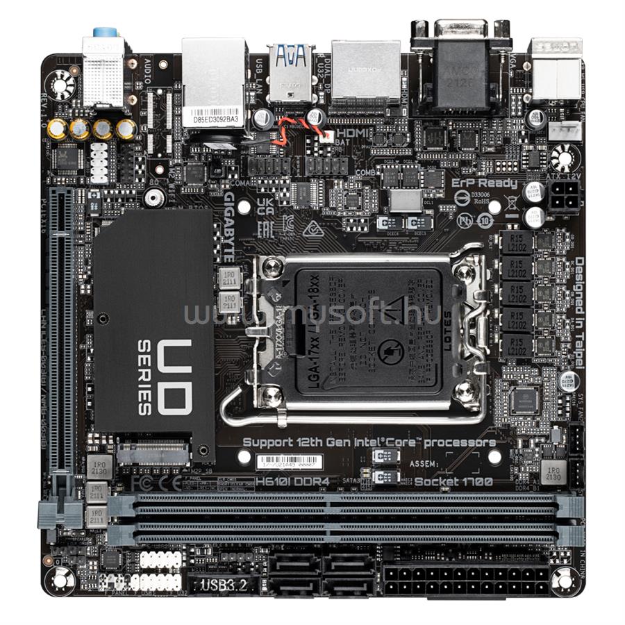 GIGABYTE alaplap H610I DDR4 (LGA1700, mini-ITX)