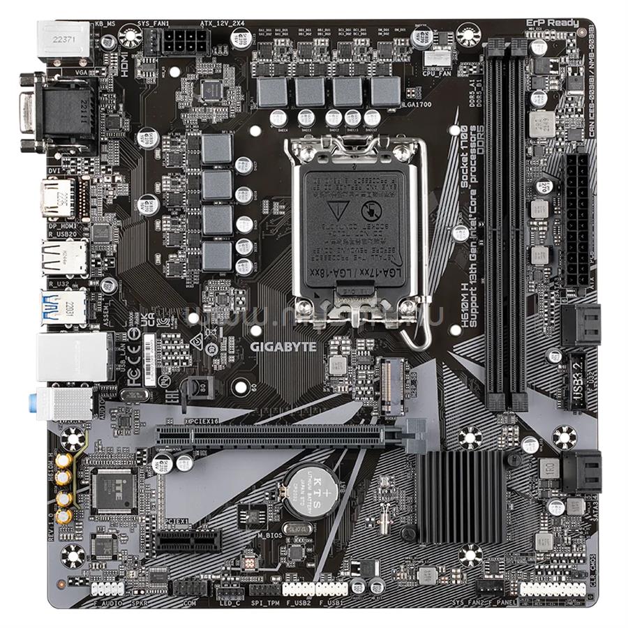 GIGABYTE alaplap H610M H (LGA1700, mATX)