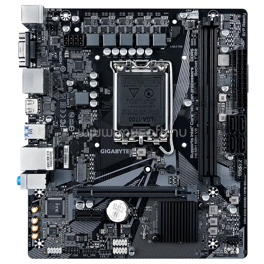 GIGABYTE alaplap H610M S2H V2 (LGA1700, mATX)