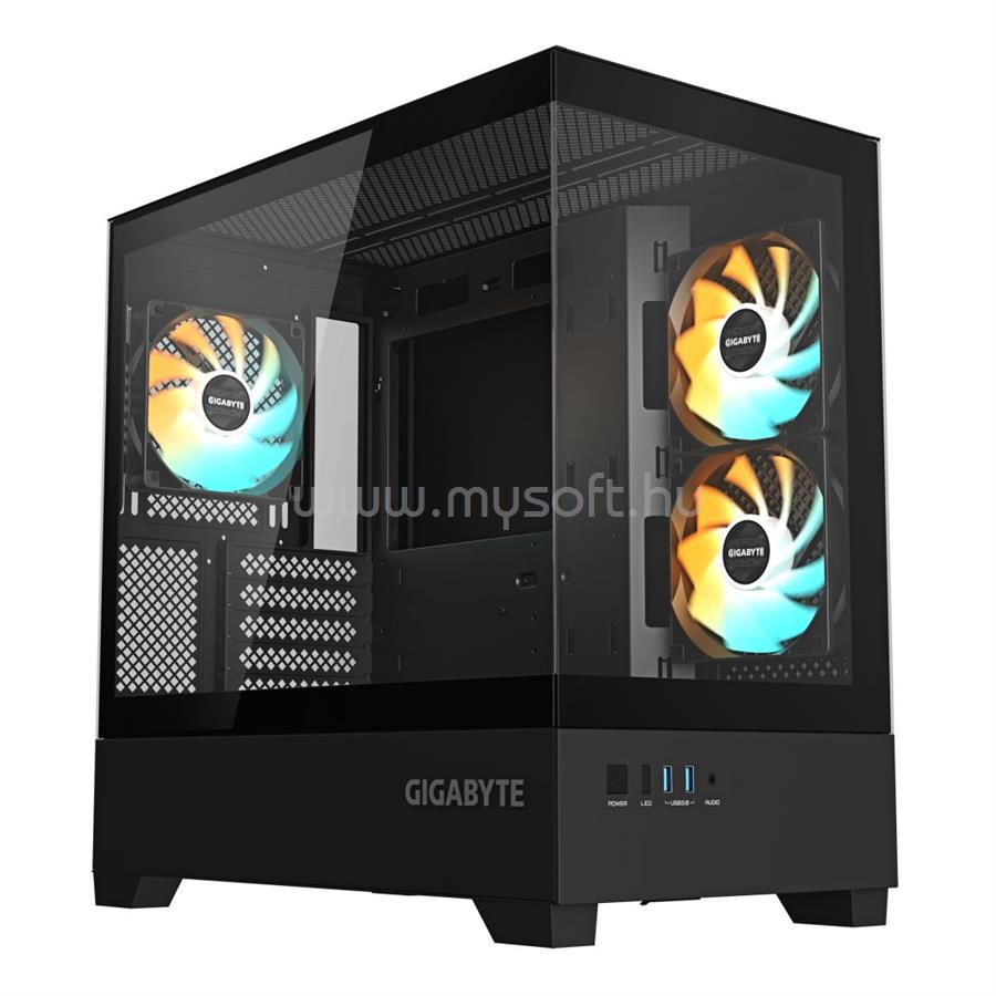 GIGABYTE C201 Panoramic Tempered Glass Black