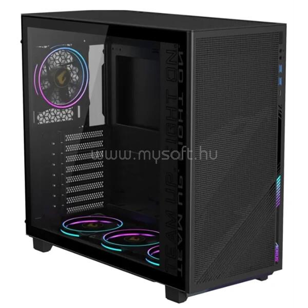 GIGABYTE Ház AC400G, Tápegység nélkül, Fekete, Üvegfalú