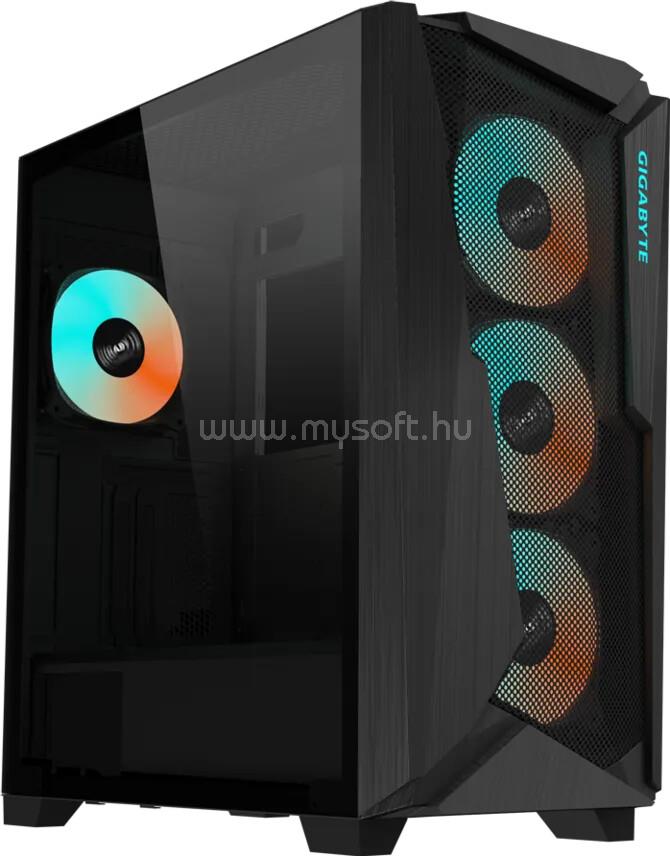 GIGABYTE Ház C301G V2, Tápegység nélkül, Fekete, Üvegfalú