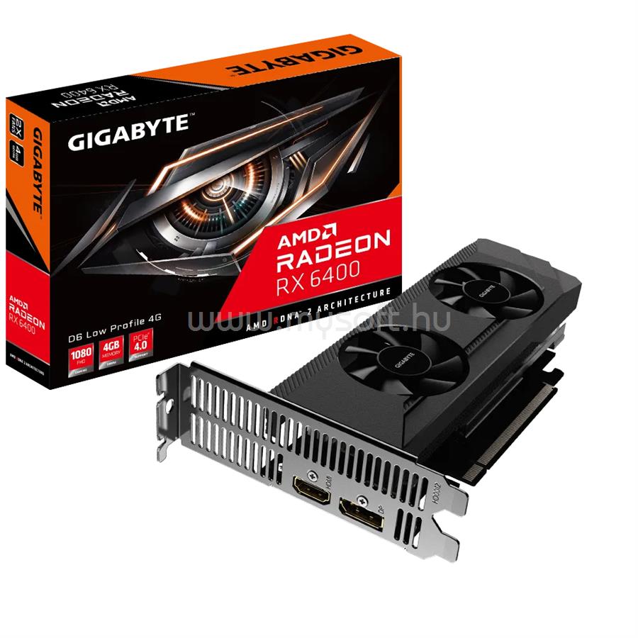 GIGABYTE Videokártya AMD Radeon RX 6400 4GB DDR6 OC