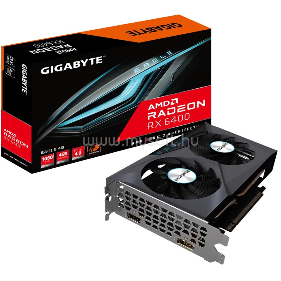 GIGABYTE Videokártya AMD Radeon RX 6400 4GB DDR6 OC