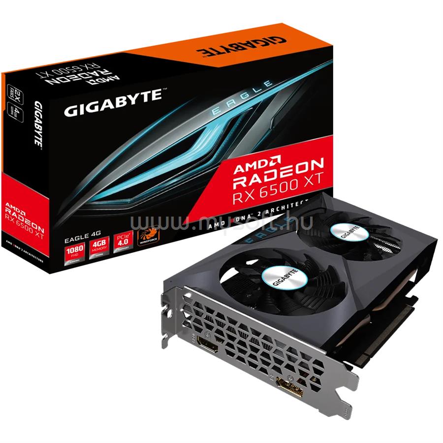 GIGABYTE Videokártya AMD Radeon RX 6500 XT 4GB DDR6 OC