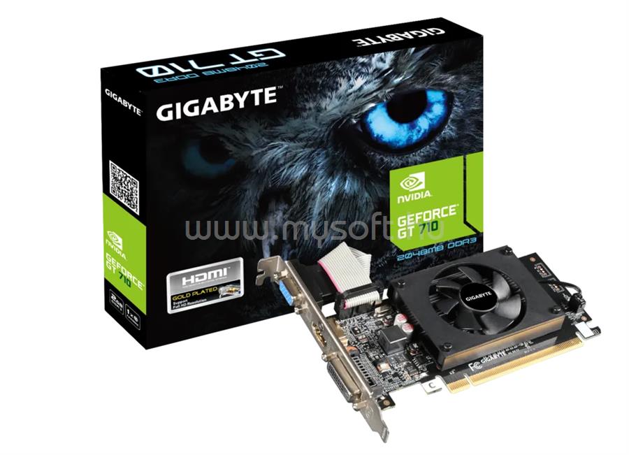 GIGABYTE Videokártya nVidia GeForce GT 710 2GB DDR3 Low Profile