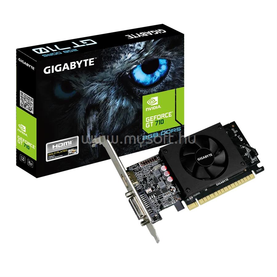 GIGABYTE Videokártya nVidia GT 710 2GB DDR5